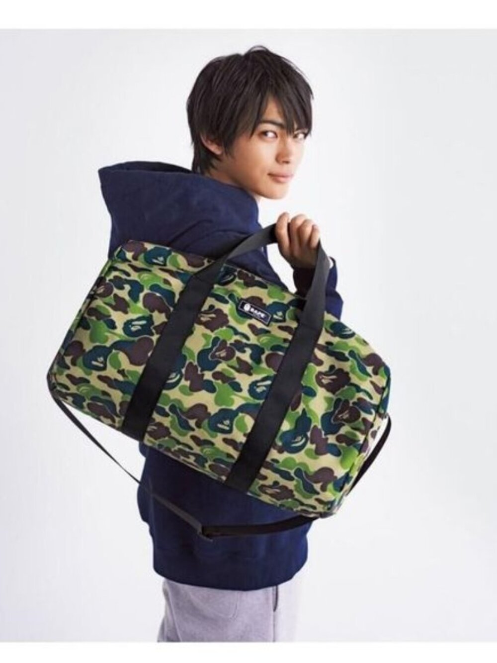 A Bathing Ape BAPE Duffle Bag Hand Bag Camo Green 2020 Spring Collection